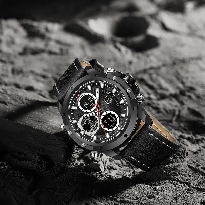 Naviforce NF9225 Dual-time Black Dial Men's Watch
